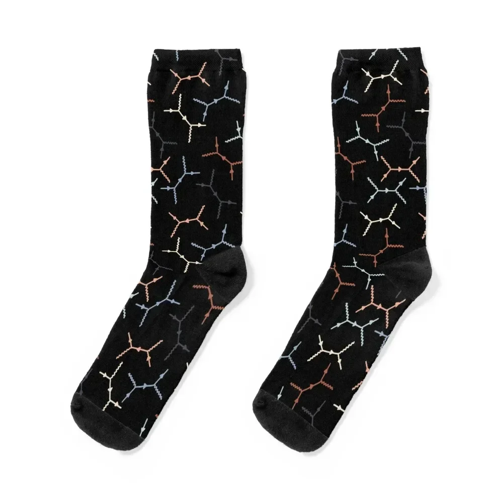 

Compton scattering Feynman diagrams on Black Socks valentine gift ideas gym christmas gift man Men's Socks Women's