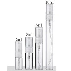 20/50pcs 2ml 3ml 5ml 10ml Mini Perfume Bottle Mist Spray Bottle Empty Clear Atomizer Glass Vials Portable Perfume Sample Bottle