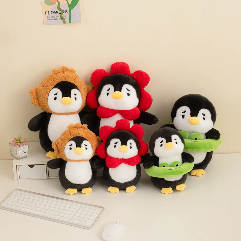 23/32cm dibujos animados lindo Cosplay pingüino muñeco de peluche almohada flor Taiyaki Rana pingüino Animal relleno juguete decoración del hogar regalo para niños