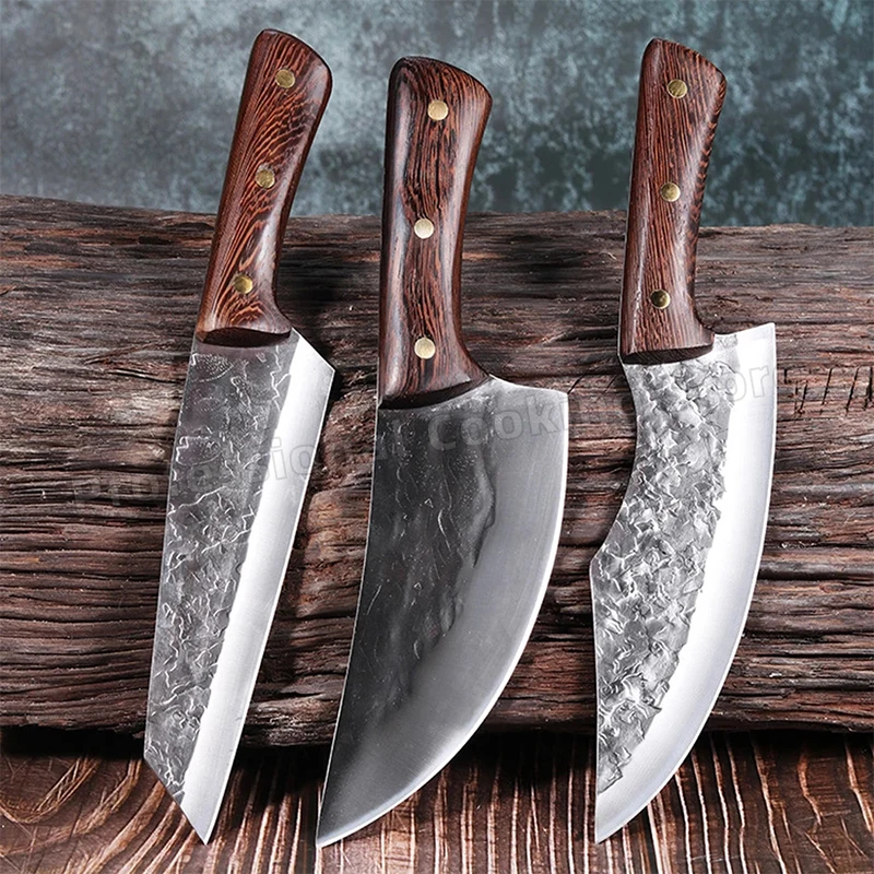 

Hand-Forged Stainless Steel Boning Knife Kitchen Chef Cooking Meat Cleaver Slicing Butcher Knife Set for Meat Cutting