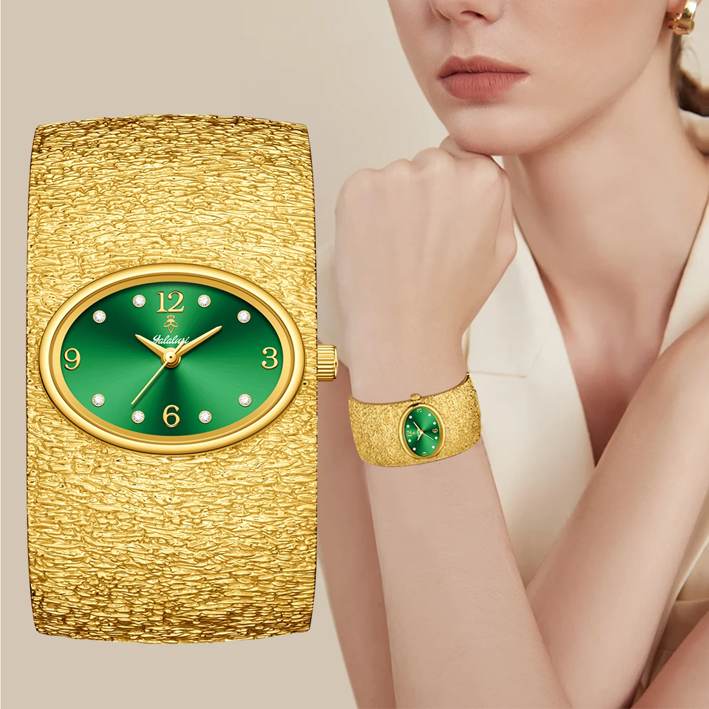 

YaLaLuSi Luxury Fashion Unisex Waterproof Sport Watch Vintage Gold Bracelet Quartz Women Ladies Gift Free Shipping