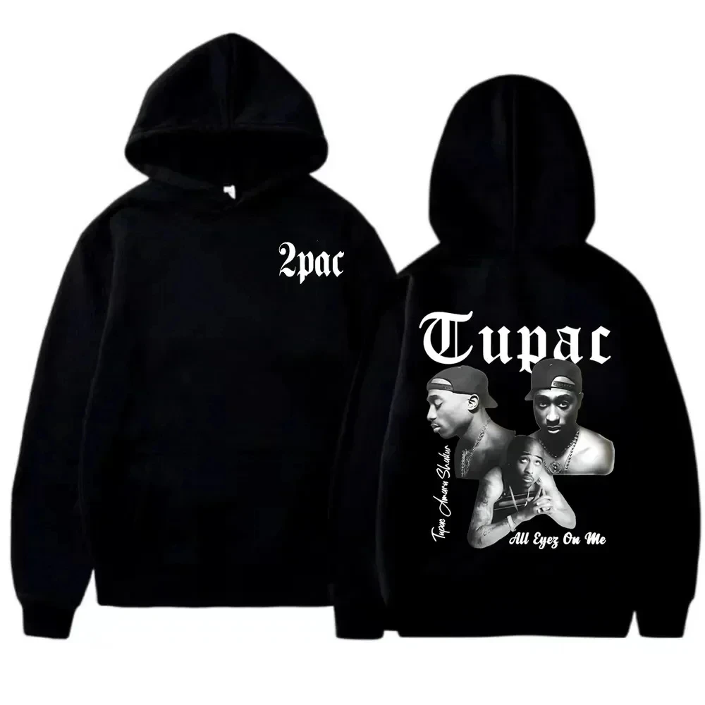 Sudadera con capucha de rapero Tupac 2pac, ropa deportiva para hombres y mujeres, Sudadera con capucha Neutral, estampado de letras a la moda, ropa deportiva informal de Hip Hop
