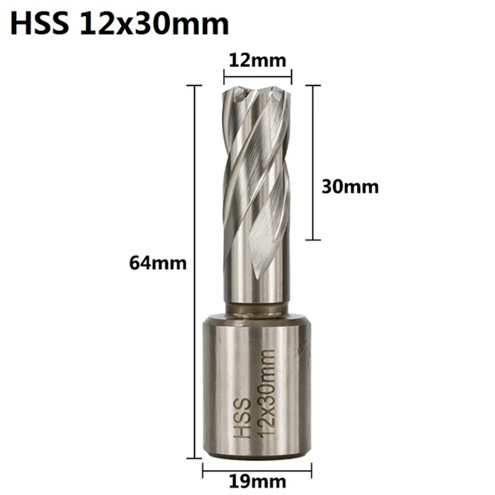 Drill Bit Annular Cutter Drilling Holes 12 16 19 20 23 25 30 42mm High Speed Steel Hole Opener Hollow Replacement