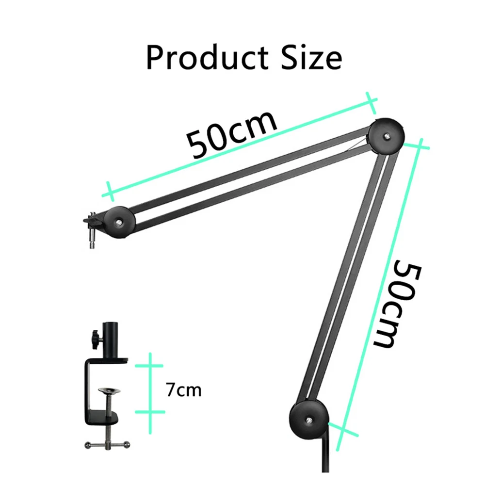 Microphone Boom Arm Stand Cantilever Bracket Tripod Adjustabl Suspension Scissor Spring Built-in Mic Stand for Live Studio Games