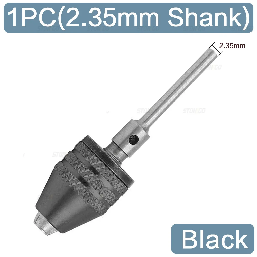 STONEGO 1PC Drill Chuck Keyless 0.3-3.4mm Adapter Power Drill Bit Converter Chuck 2.35mm/3.0mm Round Shank