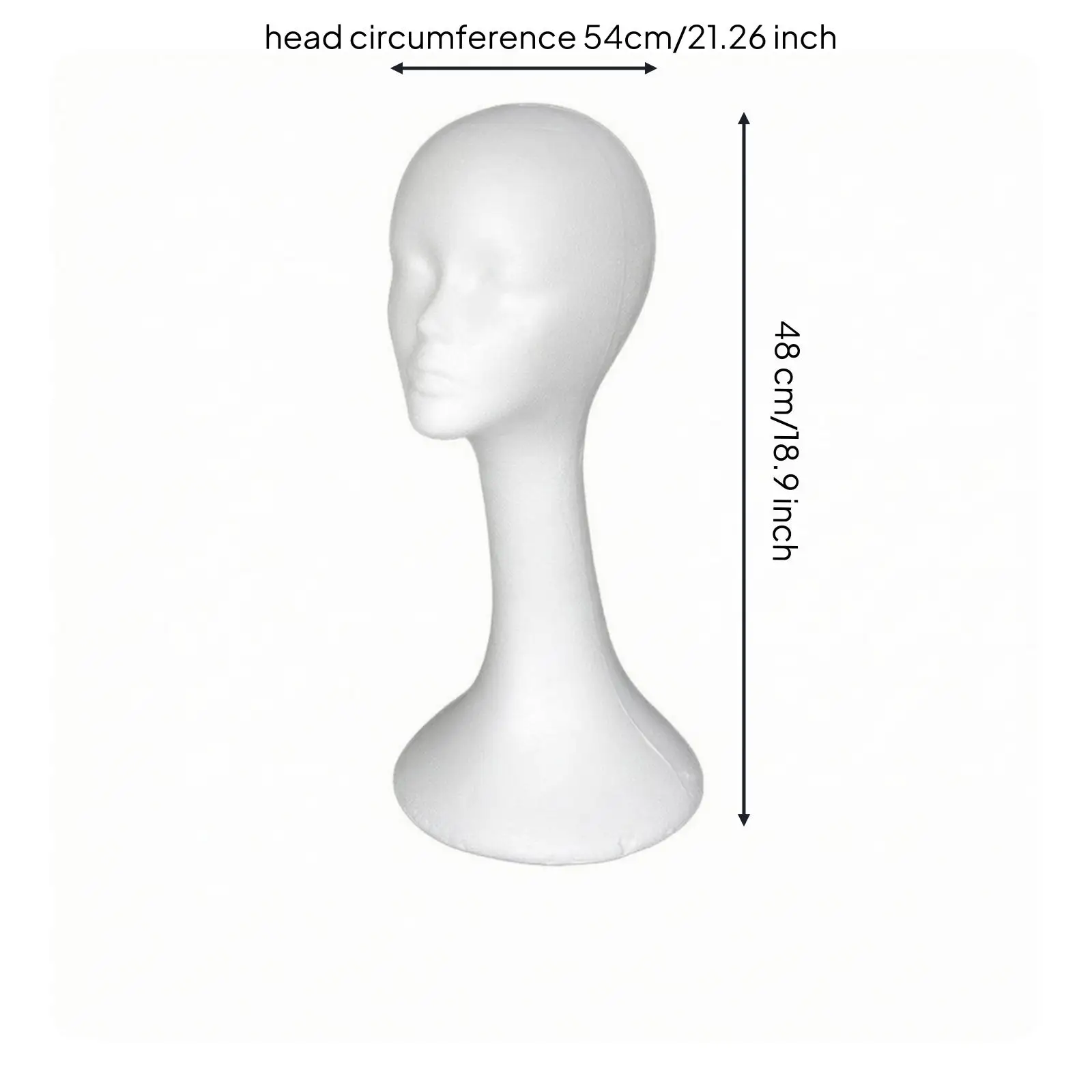 Professional Foam Mannequin Head for Hairpiece Styling Hat Display with Stable Base for Salon Vanity Table Photography Props