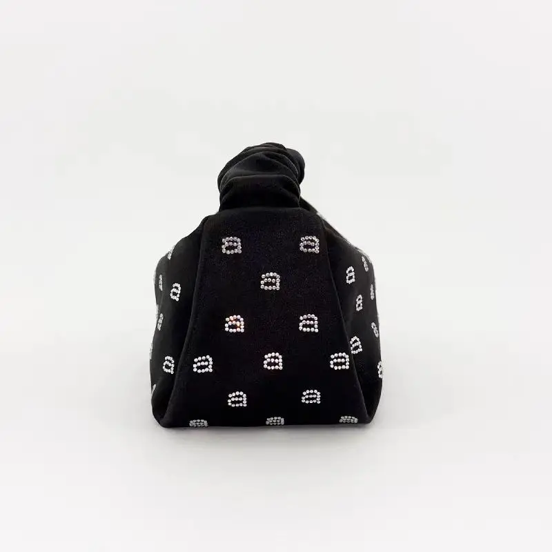 New Satin Diamond Letter AW Wang Chain One Shoulder Crossbody Bag Women\'s Tote Dumpling Bag Cosmetic Bag Shopping Bag Wallet