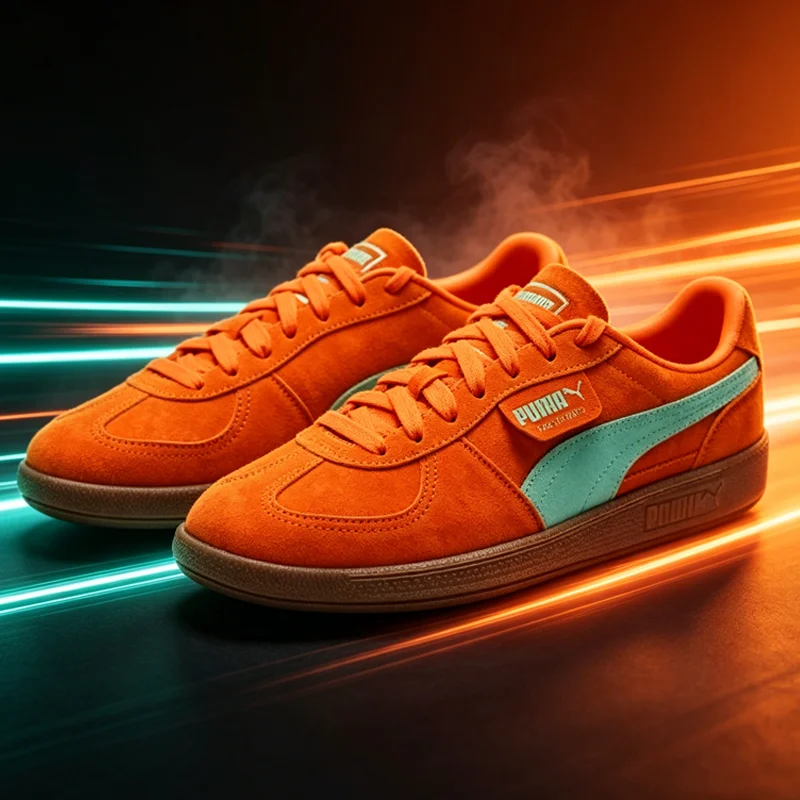 Vibrant Orange Mint Puma Suede Retro Sneakers Men Women Gum Sole Vintage Flat Casual Street Shoes