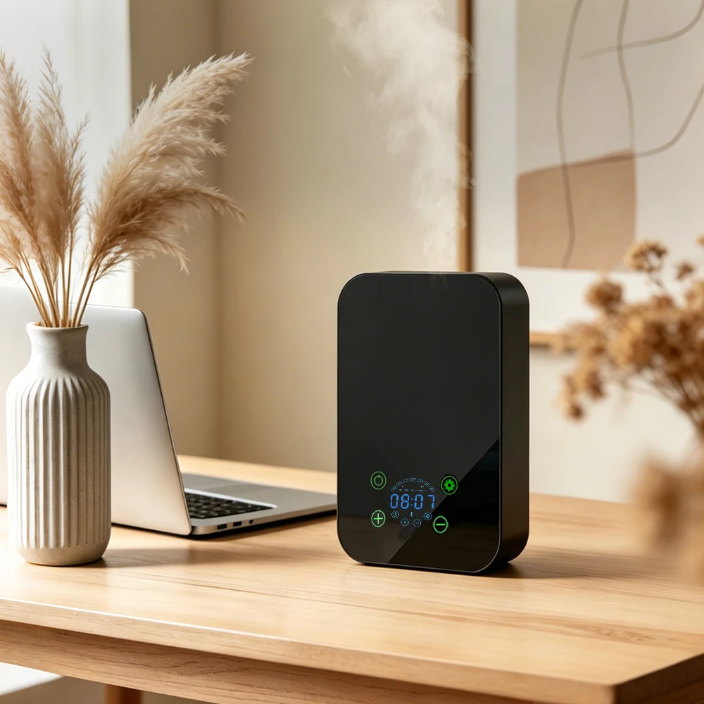 Wall Mounted Waterless Essential Oil Aroma Diffuser Ultra Quiet Bluetooth Fragrance Scent Machine For Home Living Room Decor