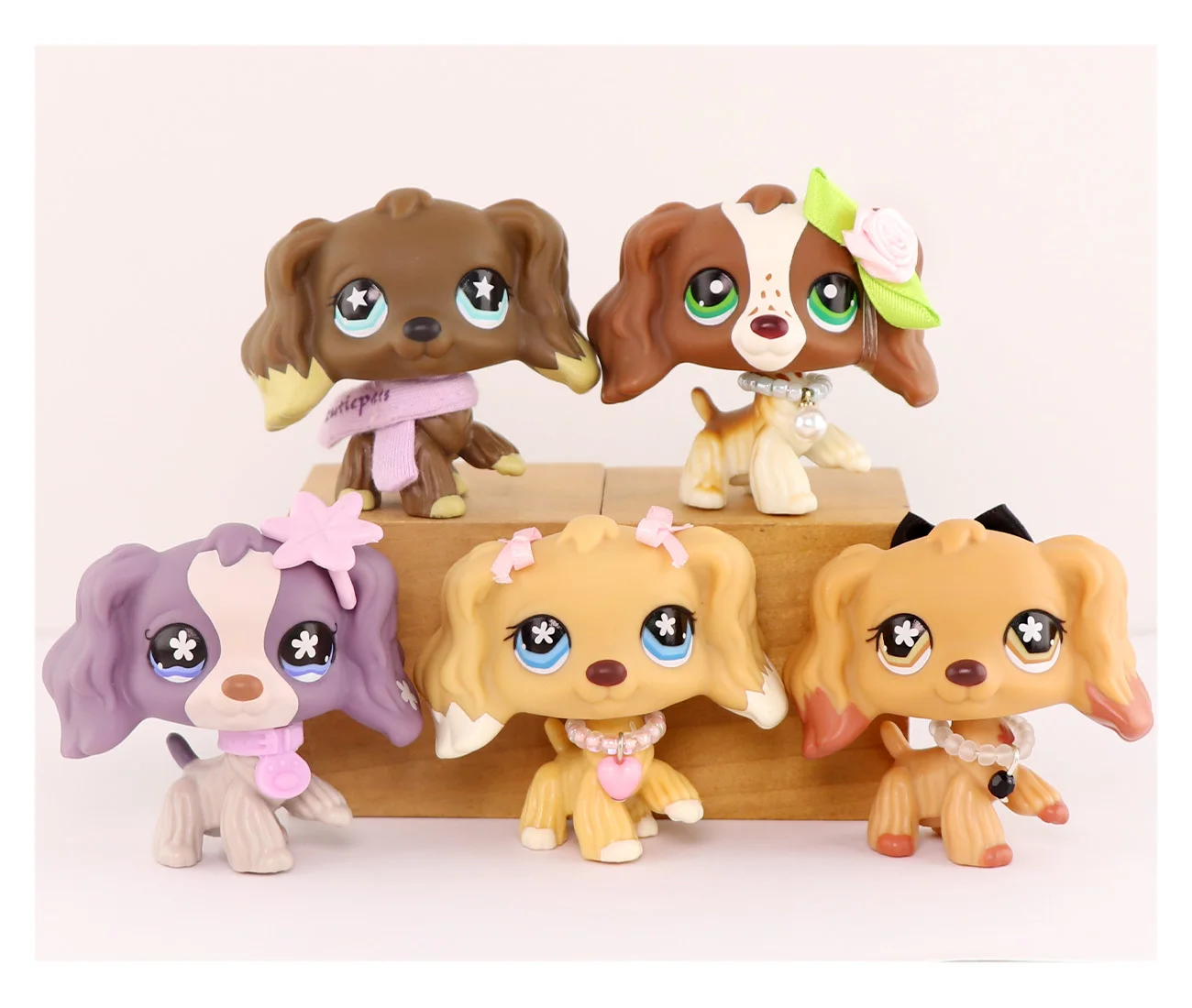 

5PCS Mini Pet Shop Cocker Spaniel 960 156 1209 748 575 with Accessories Rare