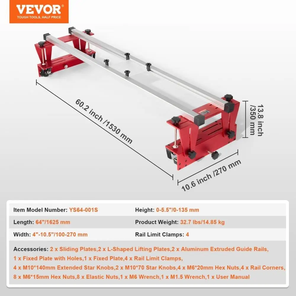 Adjustable 64 Router Sled for Wood Slab Flattening - Router Jig Tool