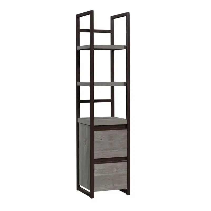 

Brown Finish Narrow Bookcase - Stylish & Space-Saving Storage Solution for Home or Office, Perfect for Books & Decorative Items