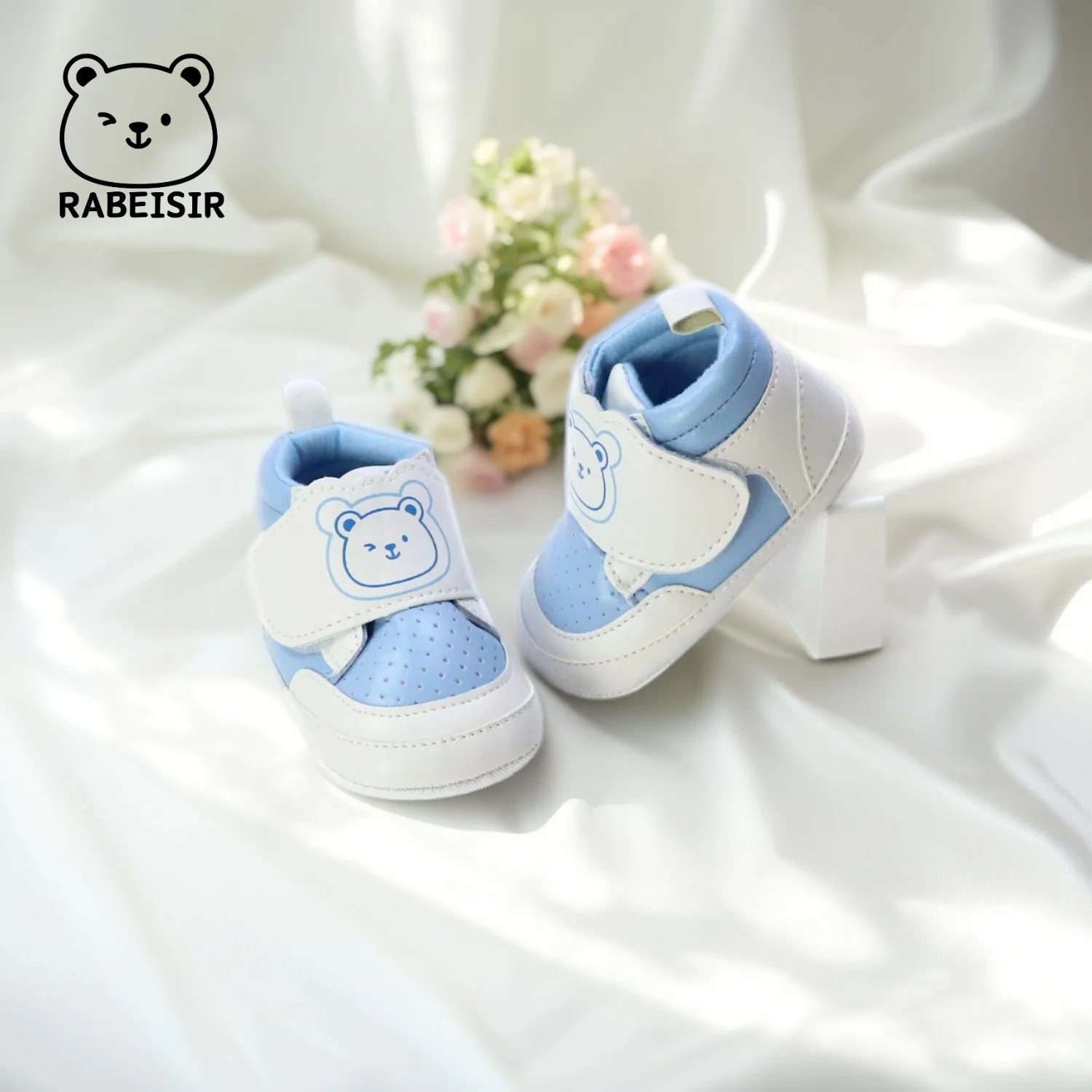Baby-Kleinkind-Schuhe, Bär, großer Klettverschluss, atmungsaktiv, Sport, Frühling und Herbst, neue Pre-Step-Schuhe für Babys