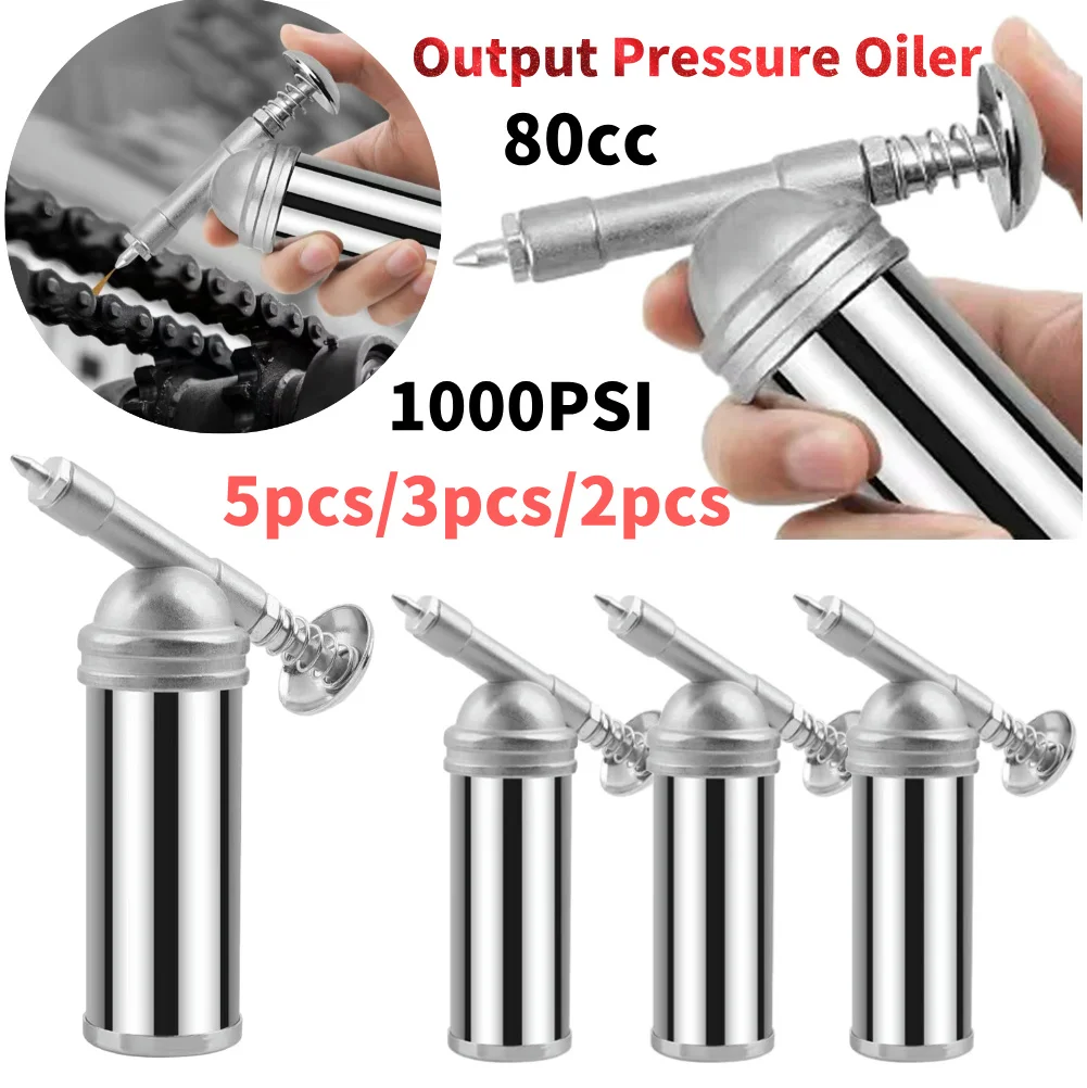 Mini pistola engrasadora con boquilla de aguja para bicicleta, minipistola engrasadora para engrasar accesorios pequeños, capacidad de 80cc, 1000PSI, 5-1 unidad