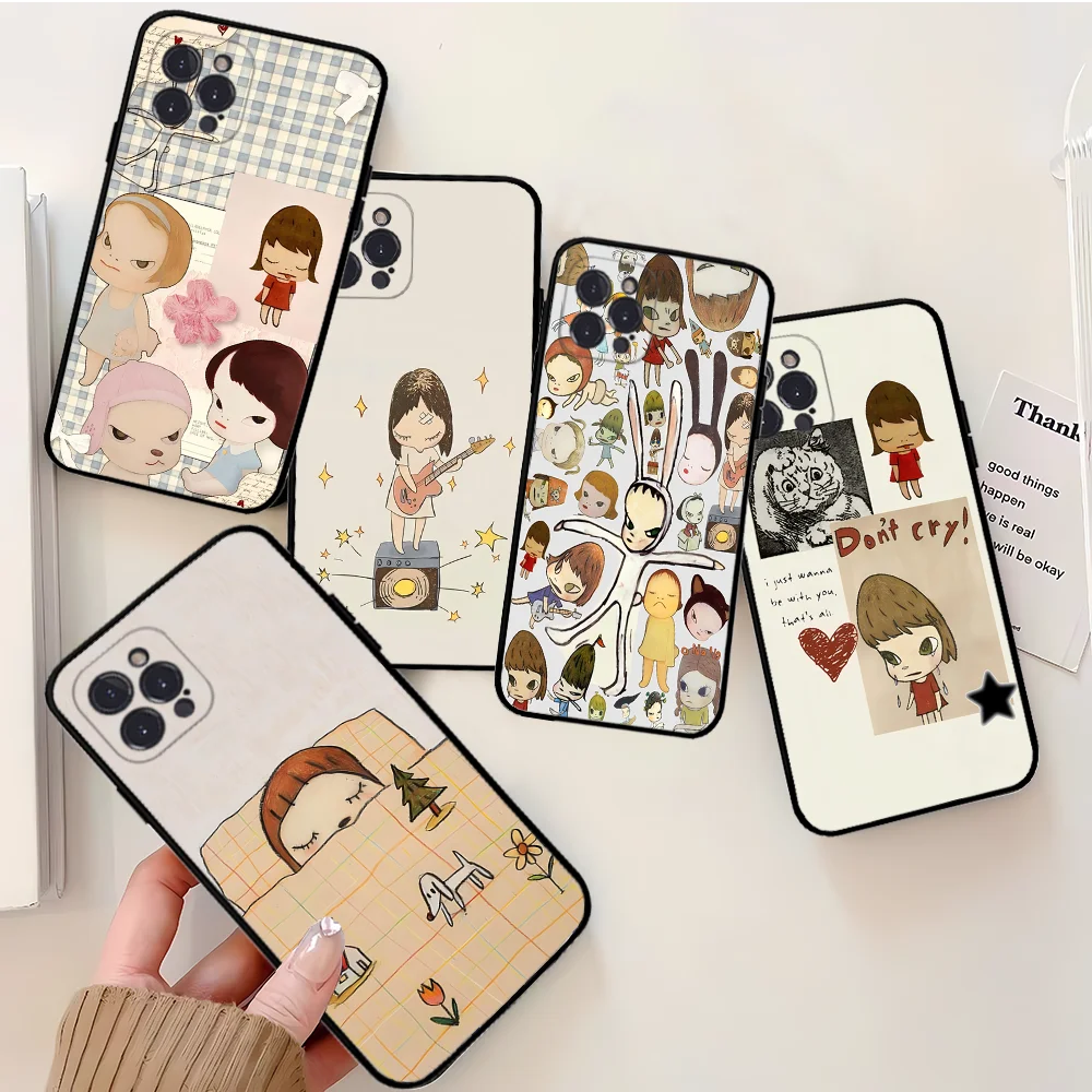 Y-Yoshitomo N-Nara D Phone Case For iPhone 16 15 14 13 12 Mini 11 Pro XS Max X XR SE 6 7 8 Plus Soft Silicone Cover