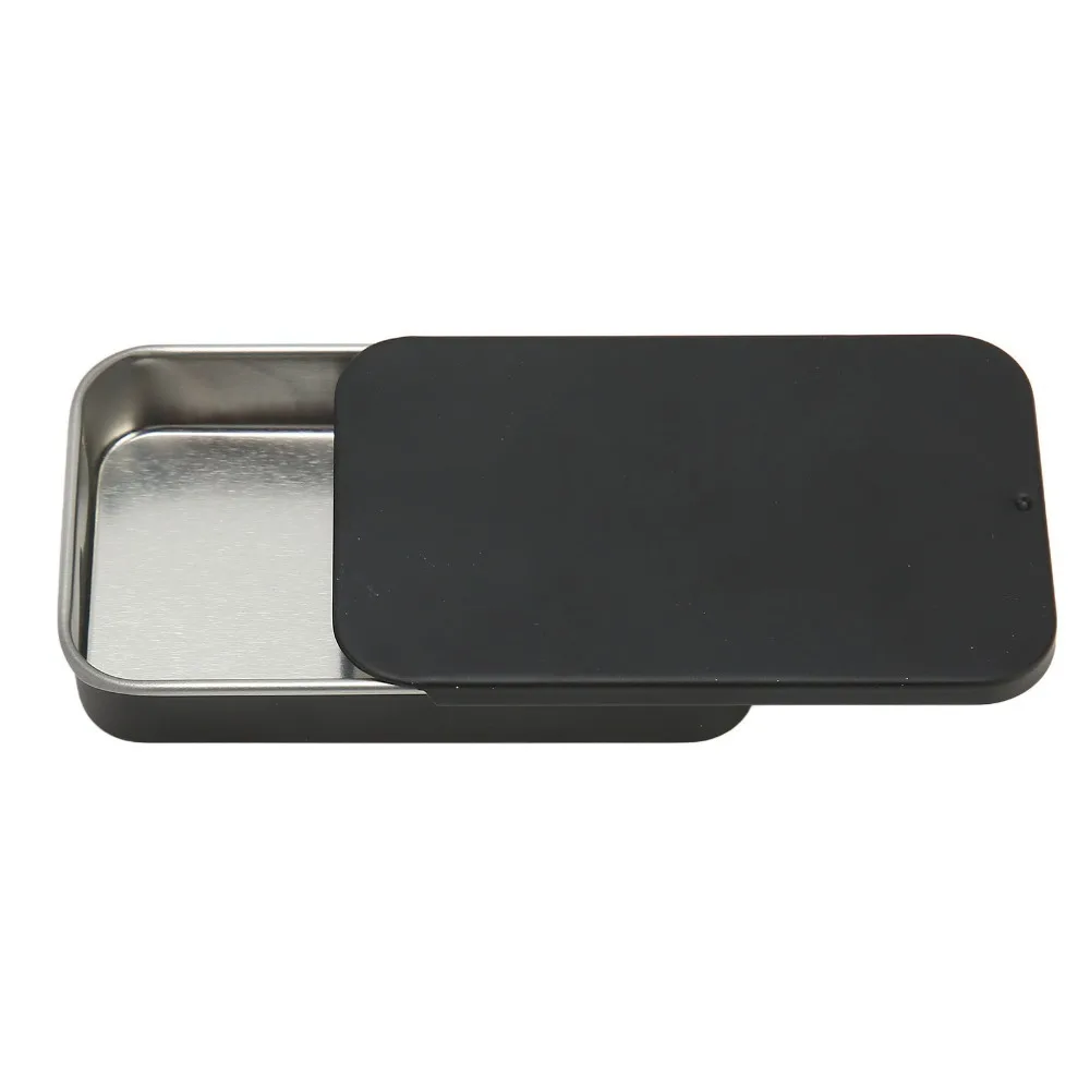 3pcs Metal Rectangular Handheld Bird Feeder Refillable Dispenser Sliding Lid Bird Training Food Jar Black Color