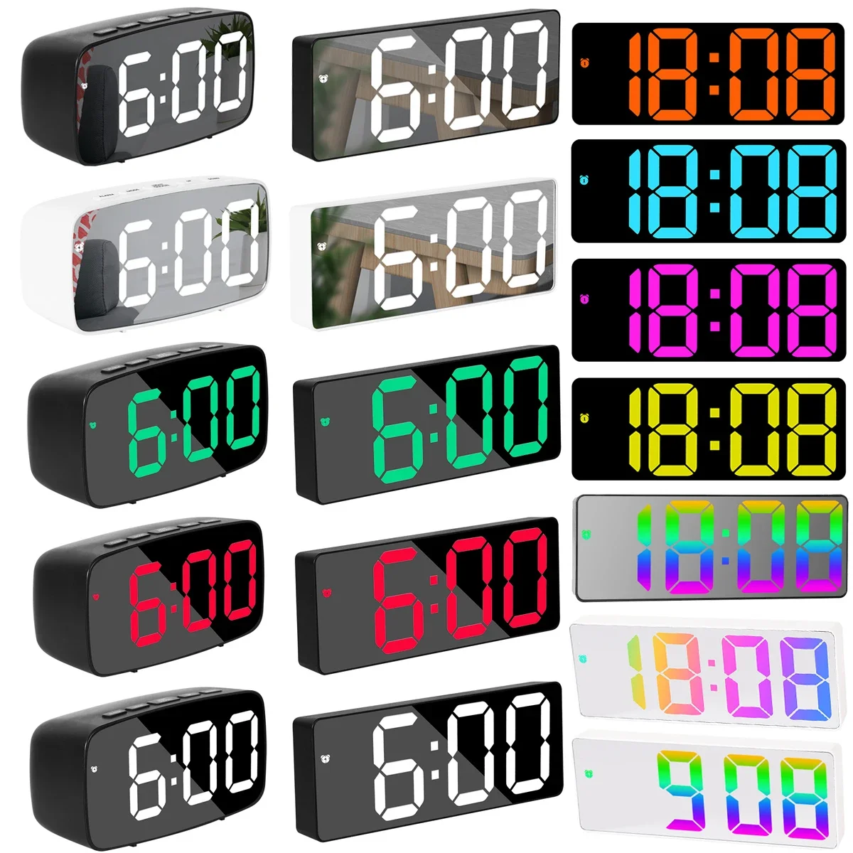 

Led Alarm Clock Digital Alarm Clocks Large Screen Electronic Clock Number Display Clocks Digital Table Clocks With Voice Control