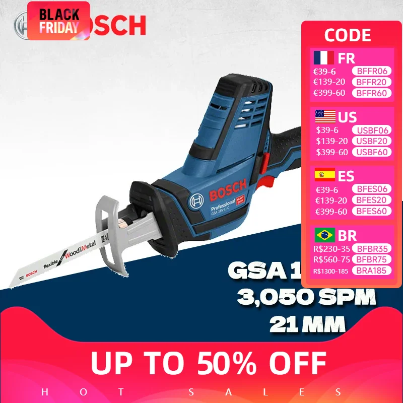 BOSCH GSA 18V-LI Compact Reciprocating Saw Bare Tool 18V Lithium Cordless Sabre Saw Wood Rechargeable Cutting Machine GSA18V-LI