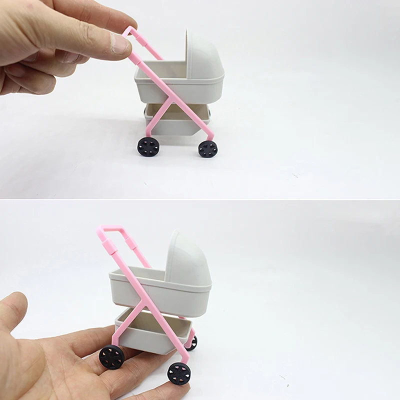 

1:12 Dollhouse Baby Stroller Simulation Mini Baby Bassinet Cart Scene Decor Accessories Toys