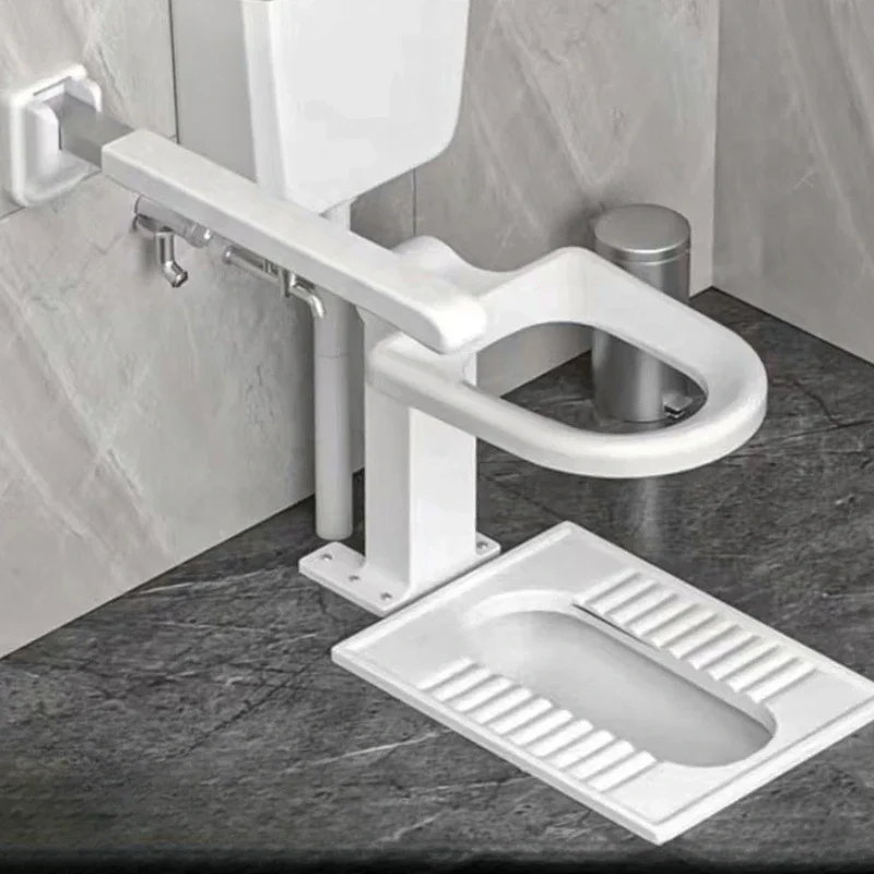 Squatting and Changing The Toilet Seat Frame for Elderly and Pregnant Women Foldable Safe Non Slip Toilet Chairs Household Use