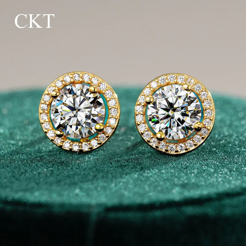 

CKT Fine Jewelry 0.5ct/1ct Diamond Moissanite Unique Letter Stud Earrings for Women 18k Gold Customizable Gift for Teen Girls