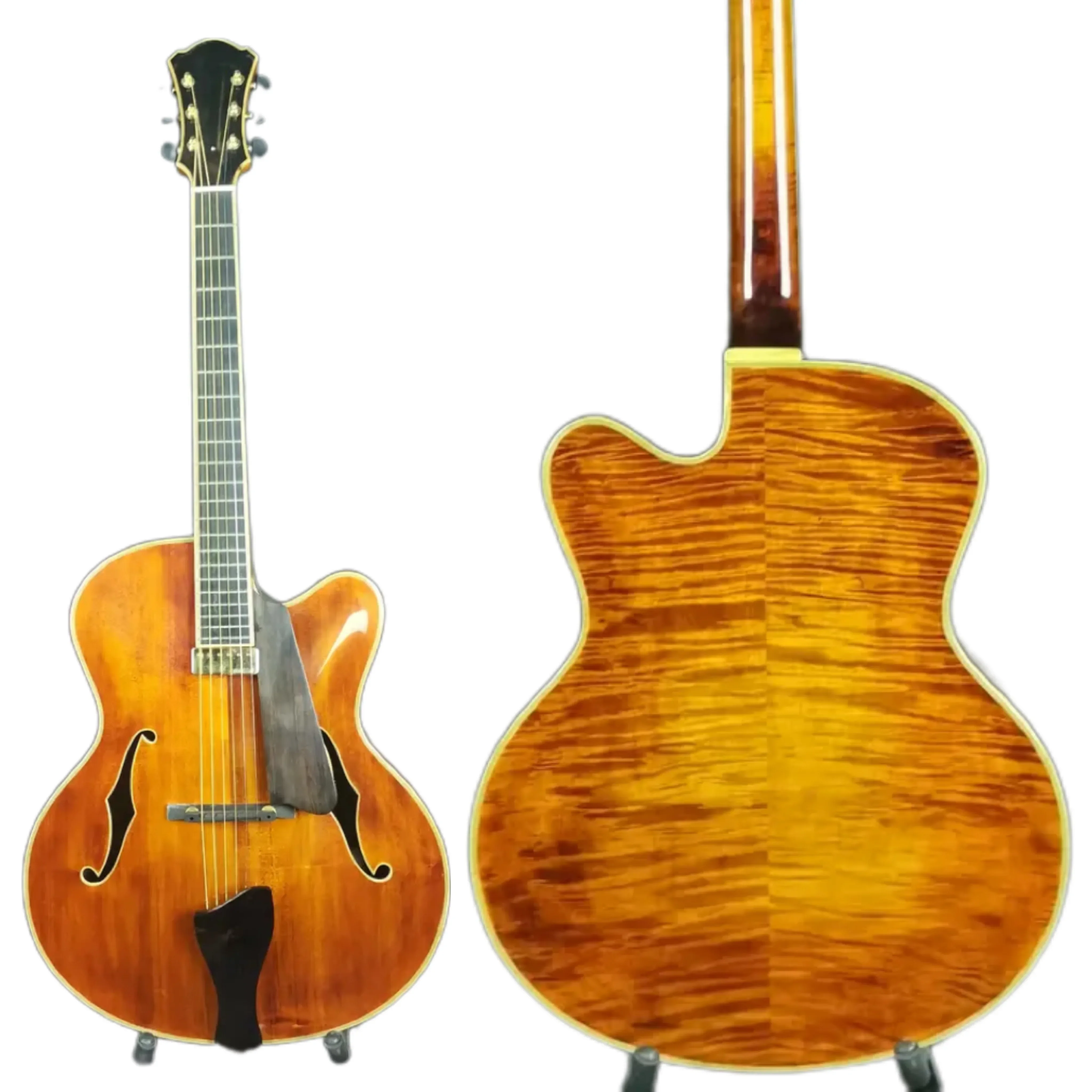 

16 "cheap High Quality Handcrafted Archtop Hollow Body Custom Carved Solid Maple Guitar Antique Jazz Guitar