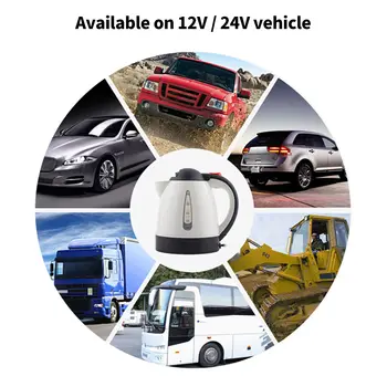 1000毫升車載電熱水壺,12V/24V 150W 便攜式點煙器電熱水壺,適用於旅行、汽車、卡車等場所,可加熱咖啡和茶水。 6 最佳銷售 12伏車上載茶壺 - №1