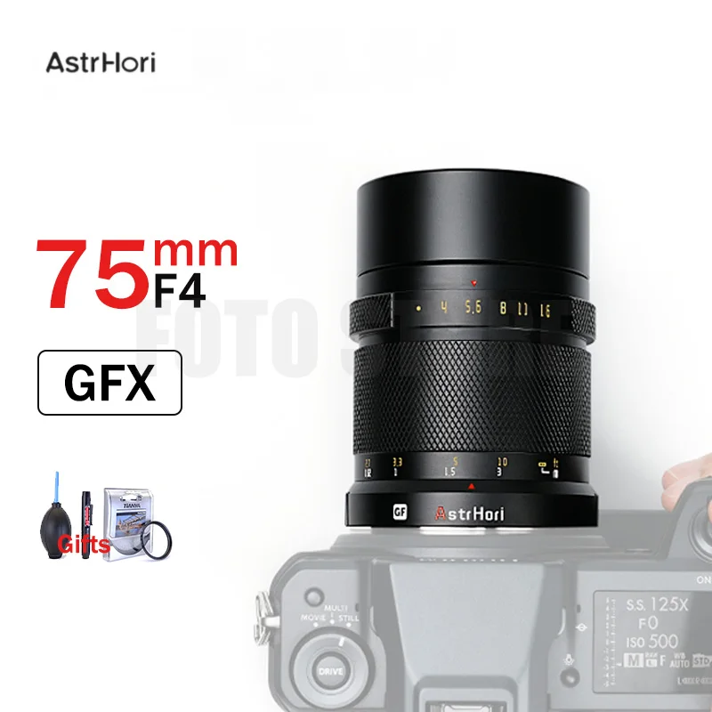 

AstrHori 75mm F4 GFX Lenses MF Portraits Lens for Fuji Fujifilm GFX100 GFX100S GFX50S GFX50R Cameras