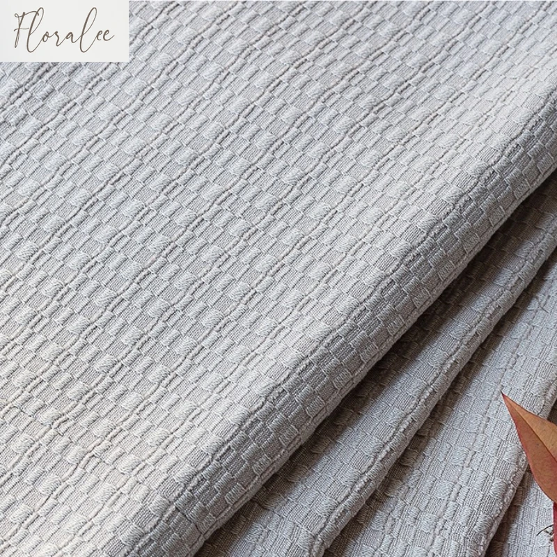 Merci Textile Store Light French Full Blackout Curtains for Bedroom Living Room Modern Bamboo Texture Cream Style Customizable