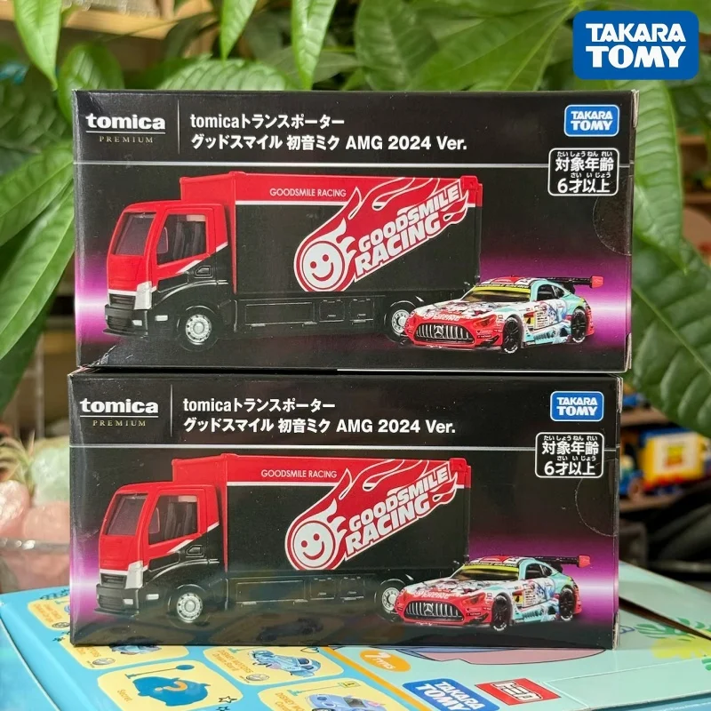 takara-tomy-tomica-premium-hatsune-miku-amg-2024-set-di-modellini-di-auto-in-metallo-pressofuso-2-pezzi-camion-da-trasporto-veicolo-da-corsa-collezione-di-modellini