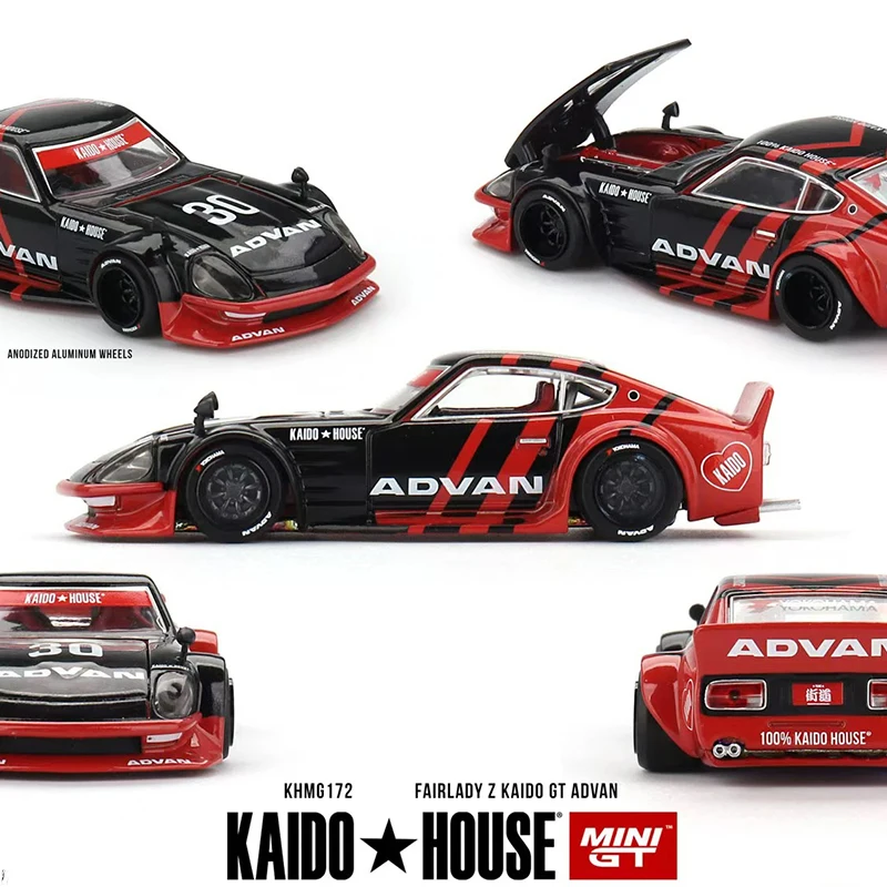 PreSale MINIGT KHMG172 1:64 Fairlady Z Advan Openable Hood Diecast Car Model Kaido House 172