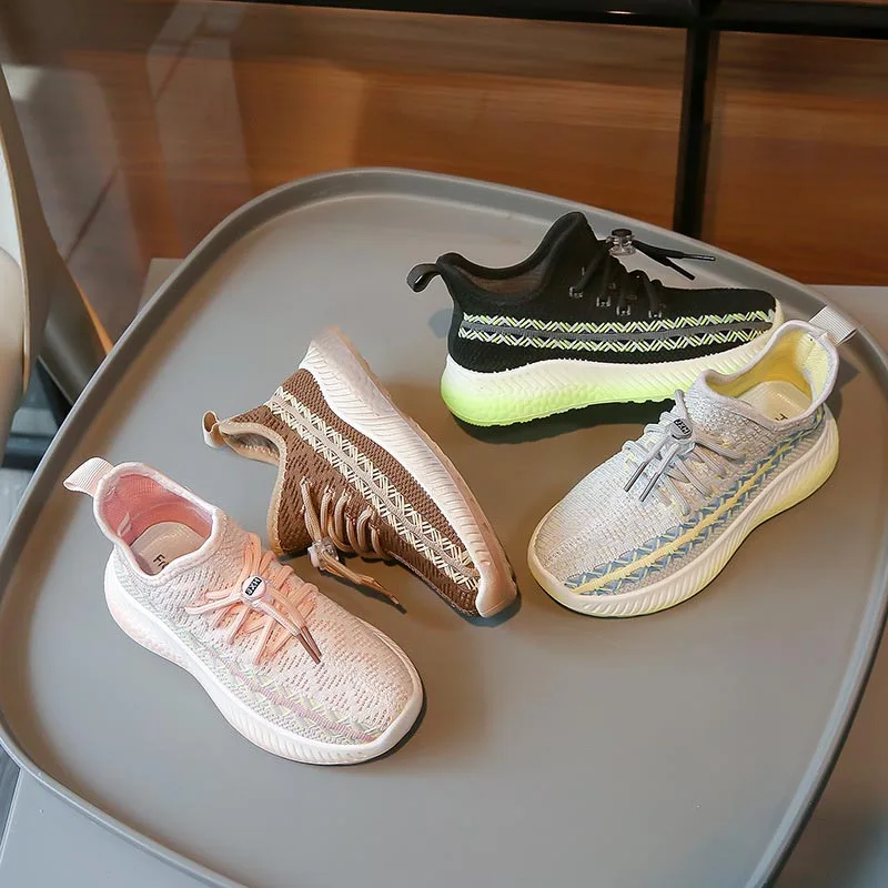 Kids Sneakers Sports Baby Soft Breathable Running Knitting Infant Teenage Boy Girl Lightweight Shoes Breathable Running Shoes