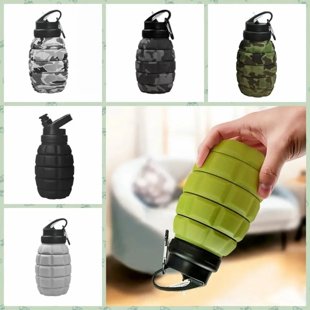 

Silicone Retractable Grenade Water Bottle 580ML Foldable Sports Water Bottle High Temperature Resistant Collapsible Drinking Cup