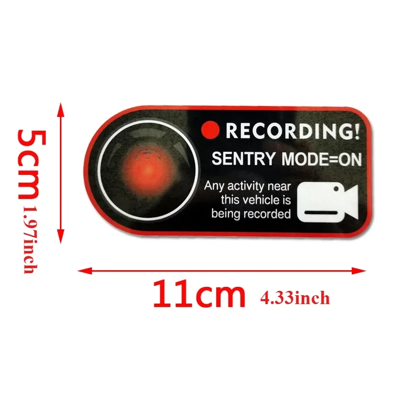 5/10 قطعة ملصق مضاد للسرقة تحذير الديكور أبواب السيارة 4.33 بوصة مسجل ل تسلا نموذج 3 Y/X/S الملحقات الداخلية #2