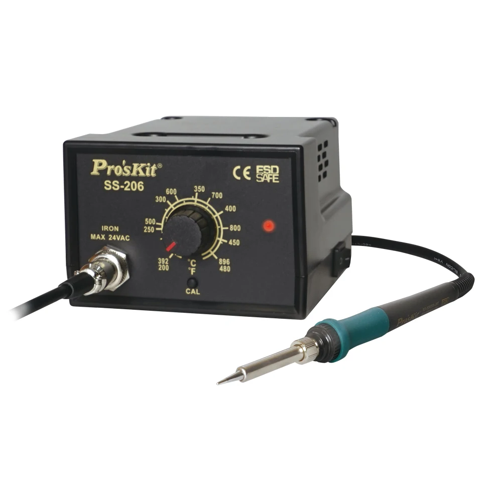 

Soldering Station Pro'sKit SS-206H 60W Temperature Calibration ESD Antistatic Thermostat Iron Unleaded Welding Repair Tool