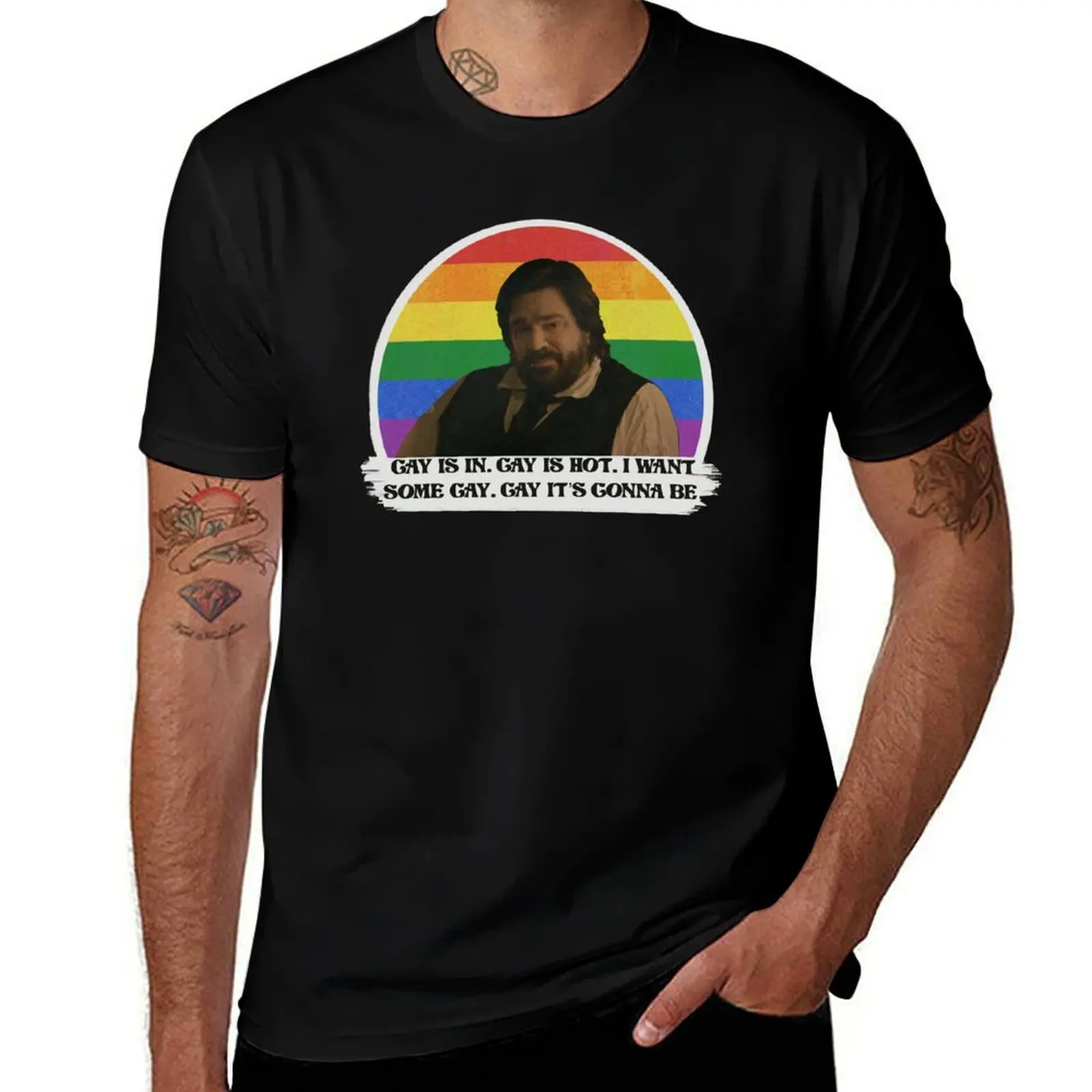 

Laszlo Gay Is In T-Shirt korean fashion cotton graphic tees valentines clothes t shirt for men