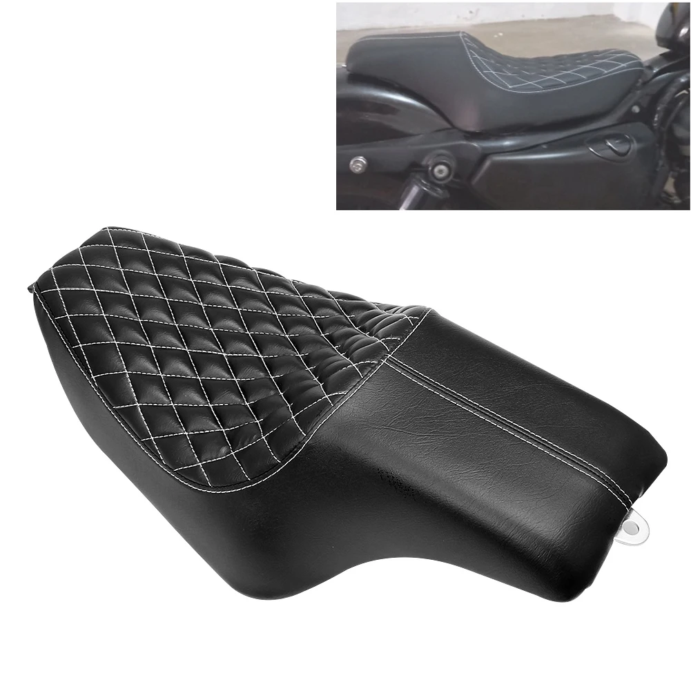 Motorrad Schwarz Fahrer Vorne Hinten Beifahrersitz Zwei Up Sitz Für Harley Sportster XL883 1200 Custom 72 48 2004-2016 2015 2014