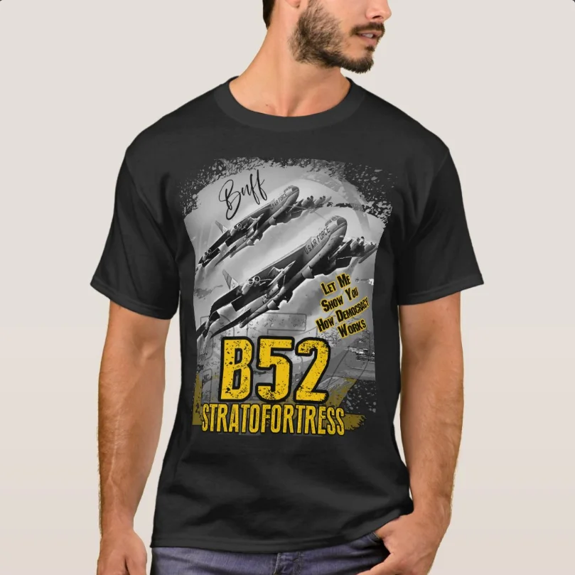 B-52 Stratofortress US Long-range Heavy Bomber T-Shirt 100% Cotton O-Neck Summer Short Sleeve Casual Mens T-shirt Size S-3XL