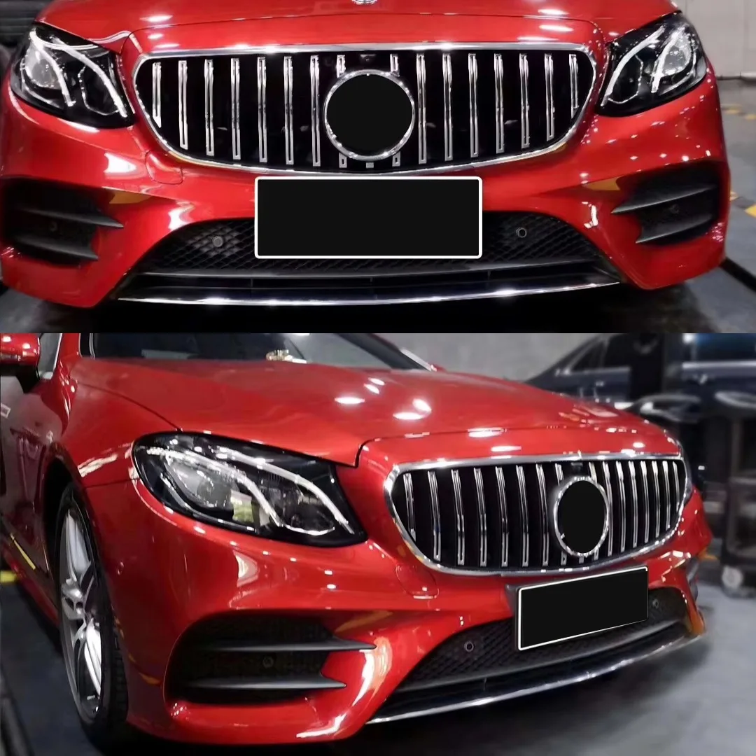 Para Mercedes Benz Clase E W213 2016-2020 E200 E260 E300 E350 GT estilo diamante rejilla delantera máscara de parachoques accesorios de ajuste de parrilla