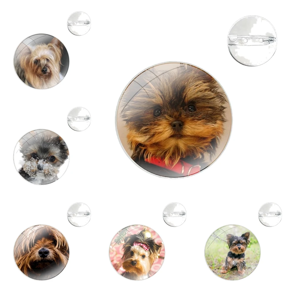 Yorkshire Terrier Puppy Dogs animal Badge Brooch Pin Accessories For Clothes Backpack Decoration gift