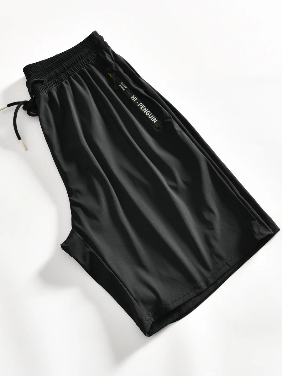 

Ice Sensation Technology Fabric Men's Summer Elastic Waist Casual Sports Quick Dry Shorts Breathable Fashion Urban Style Shorts