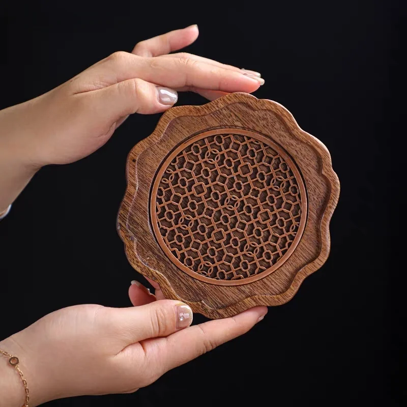 Traditional Walnut Tea Tray Teapot Teacup Solid Wood Tray Mat Office Coffee Cup Trays Home Tea Ceremony Accessories