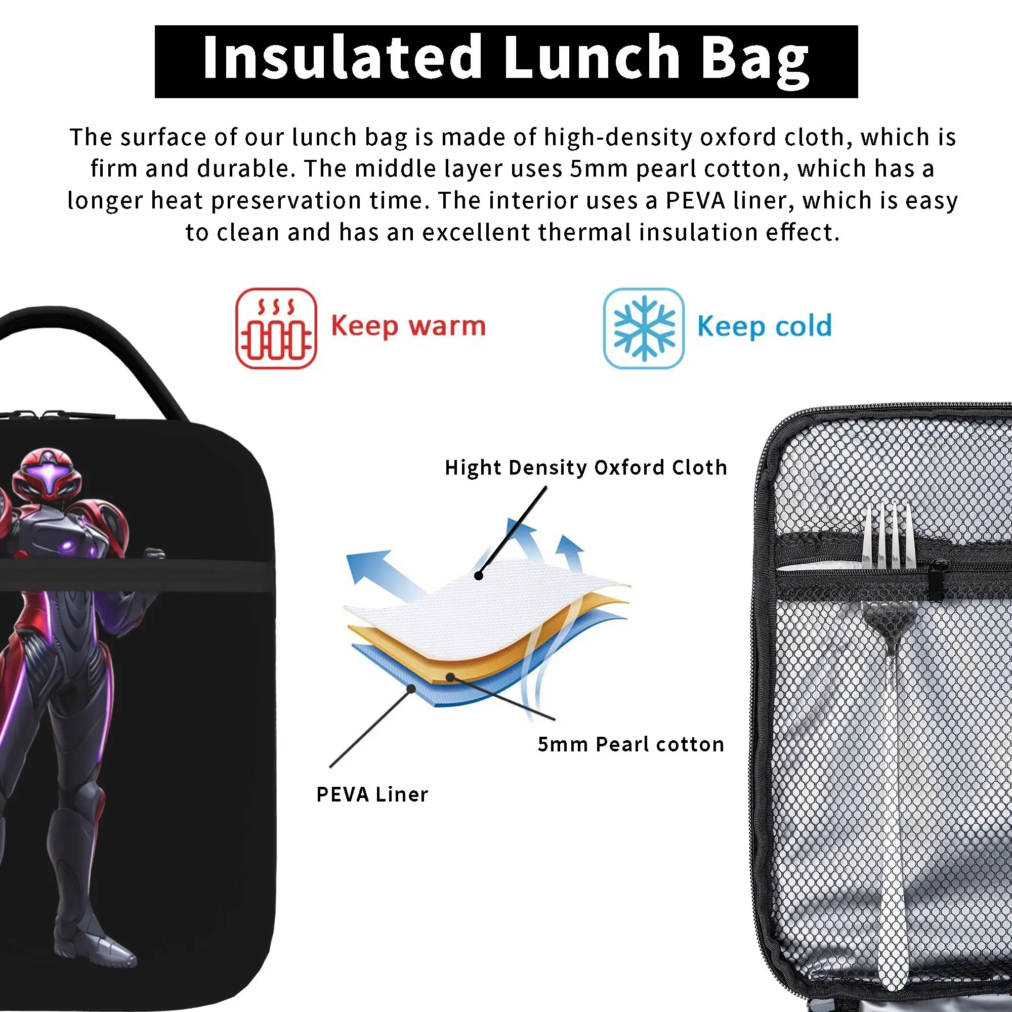 1 Piece For Students Food Container Stand Portable Pocket Metroid Prime 4 Beyond Zipper Closure Aluminum Foil Food Pouch view 5