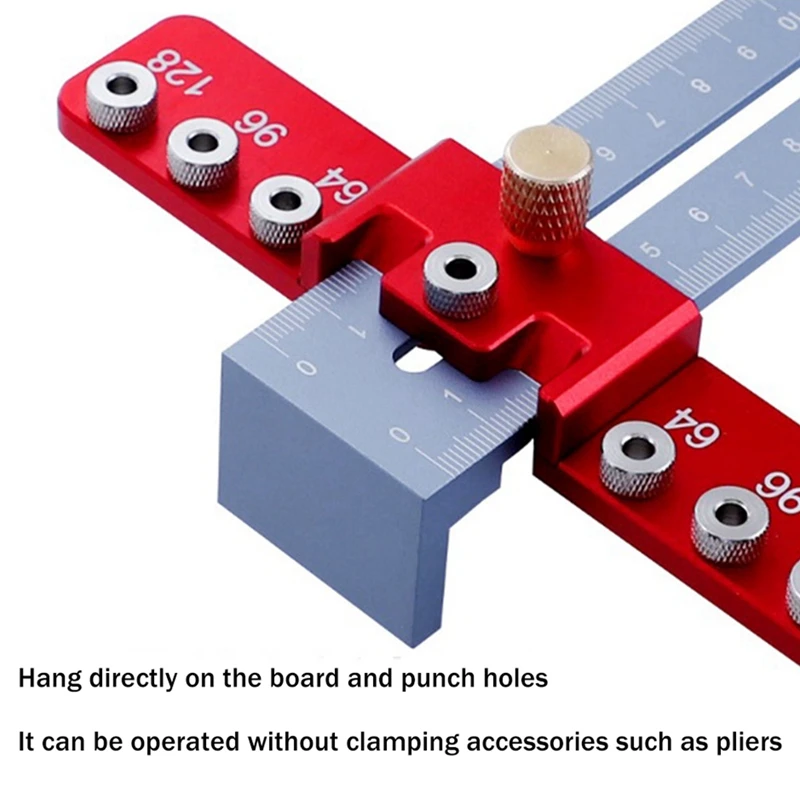 Drill Guide Punch Locator Template Ruler Adjustable Woodwork Drilling Locator For Cabinet Handle&Pull Hole Punch Tool