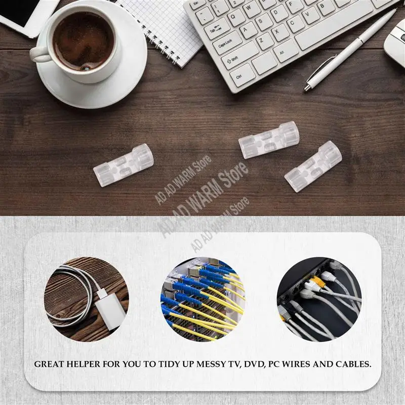 AD23-20 قطعة/الوحدة سلك تحديد المشبك كليب سطح المكتب سلك واضح يصل مقاطع حامل المشابك كابل كليب جهاز USB الحبل كليب حامل تنظيم