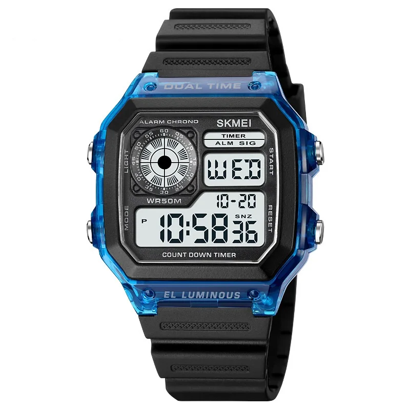 Mode digitale Bewegung Countdown Sport uhren Herren Multifunktions 5bar wasserdichte Chrono Armbanduhr für Studenten