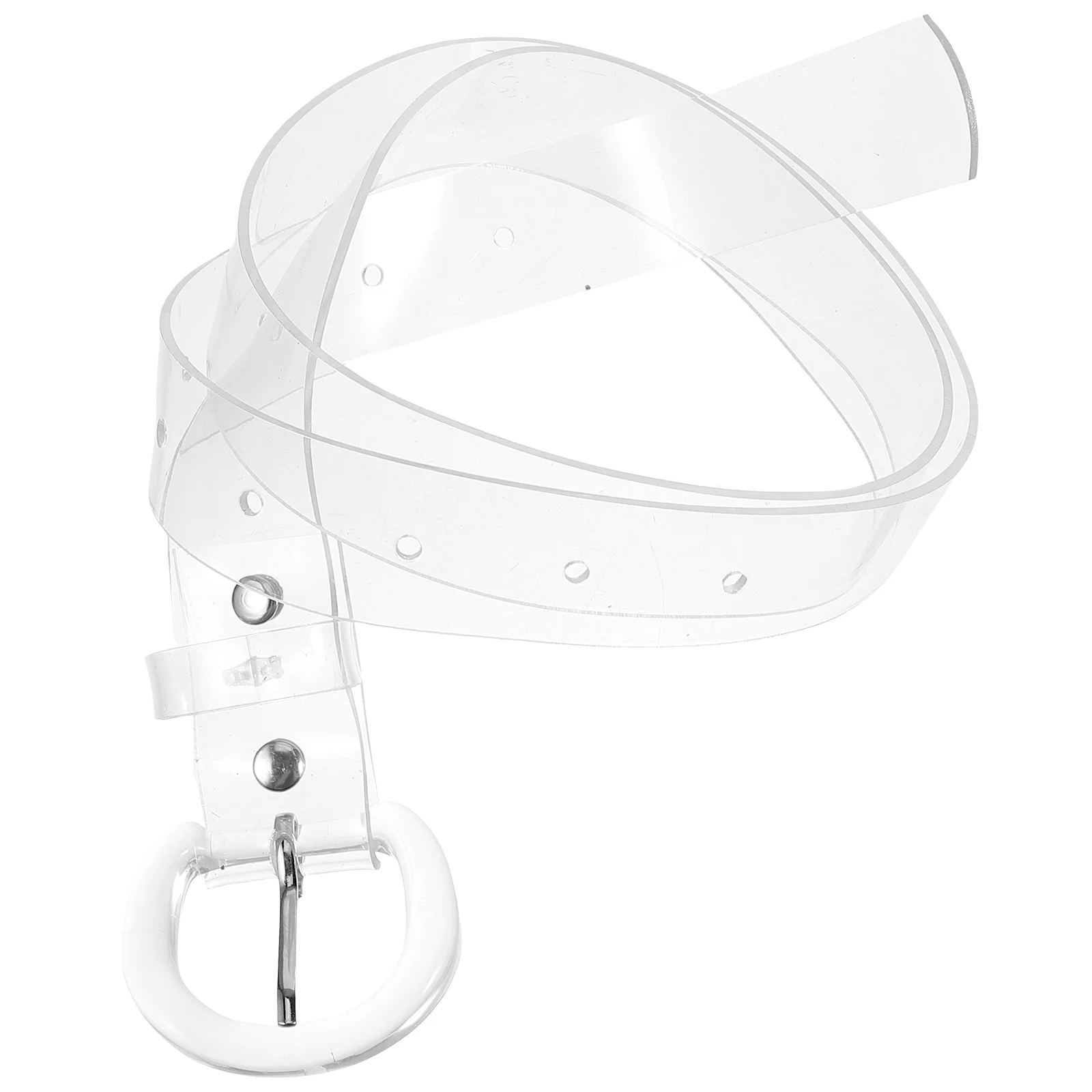 

Transparent Waist Belt Round Buckle Fashion Women Belt for Dress Skirt Elegant Plastic Long Term Quick Release