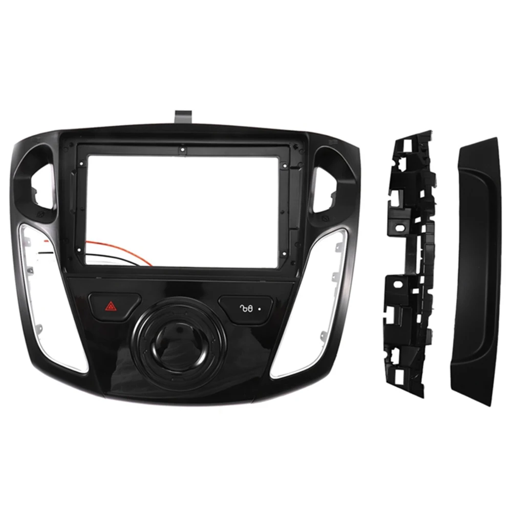 Car Radio Fascia Trim Kit, 9 Inch Dash Panel 2 DIN DVD Frame Install Kit for Ford Focus 3 2012 2013 2014 2015 2016-2018