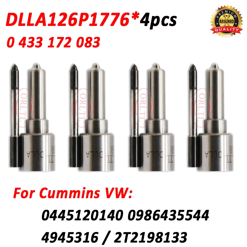 

4шт DLLA126P1776 0433172083 Форсунка дизельного топлива DLLA 126P 1776 для Cummins VW 0445120140 4945316 2Т 2198133