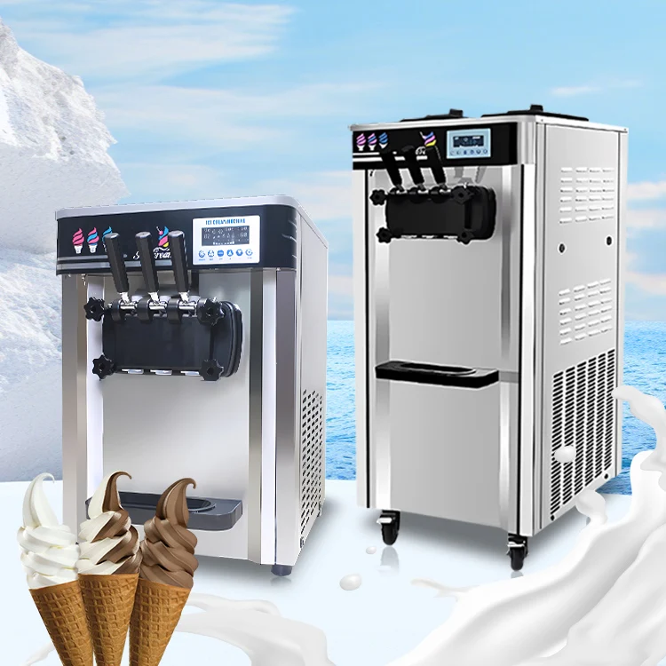 

Electronic Industrial Softy Soft Serve Commercial Cone Crema Making Gelato Machine Ice Cream Maker for Business Home